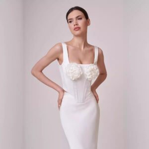 New bage skirt set pop -up flower vest skirt two -piece an high street dresses