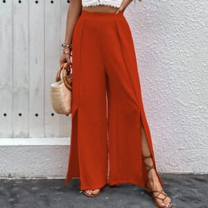 Independent station summer new pants an commute, casual high waist wide -legged trousers female