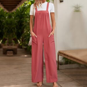 Summer new casual strap pants an women's pants commute conjoined strap straight trousers