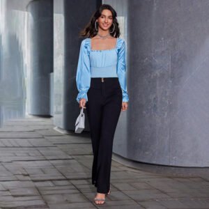 Spring summer new an fashion versatile pants sports casual style straight tube slimming high waist trousers