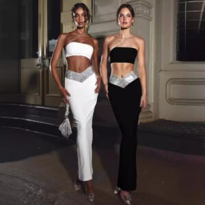 Small Selling Bullets Skirt Set in the United States, fashion sexy sexy tube top skirts, two -piece skirt