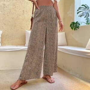 Speed ​​on the new an summer loose printed pants casual nine -point wide -leg pants