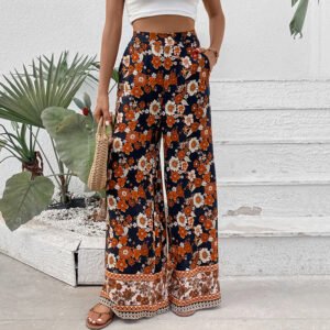 Independent Station Pants New Summer women's an fashion print wide -leg pants