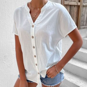 Small Serbum Summer New Products Fashion Casual Top Top Top Cotton Matto Set Colorful Short Sleeve Shirts