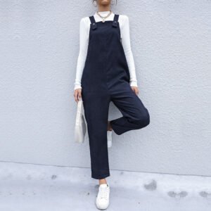 Independent Station Autumn New Product Warm Light Cordon Pants Loose Pure Color Nine -point Back Tibbing Pants